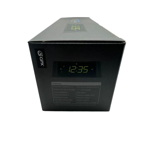 GPX Voice Assistant Clock Radio with Bluetooth NIB - Picture 2 of 2